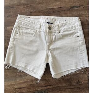 American Eagle Women's Stretch Denim White Cutoff Shorts sz 4